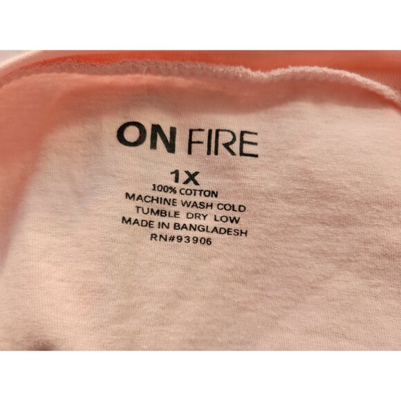 On Fire Womens Top 1X Plus Tee Boho Faith Dream Believe Achieve Pink PIN37E - Picture 7 of 7